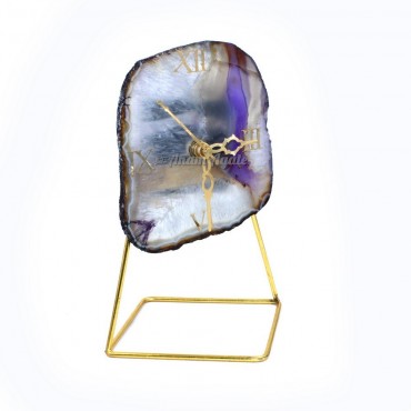 Agate Purple Oynx Clock with Stand