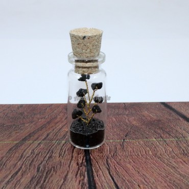 Black Tourmaline Gemstone Bottle Tree