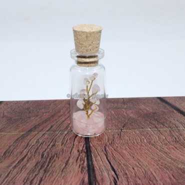 Rose Quartz Gemstone Bottle Tree