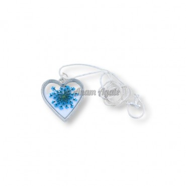 Valentine Blue Flower Resin Necklace Jewellery for Loved Ones
