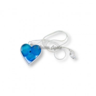 Blue Heart Resin Necklace Gift for Loved Ones