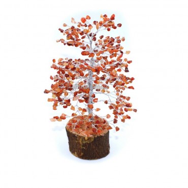 Carnelian Tree 500 Beads Silver Wire