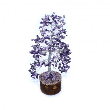 Amethyst Healing Tree 500 Beads Silver Wire