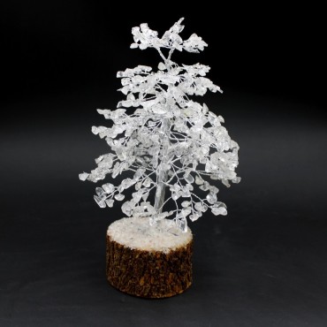 Crystal Quartz 500 Beads Tree Silver Wire