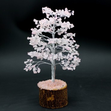 Rose Quartz 500 Beads Tree Silver Wire