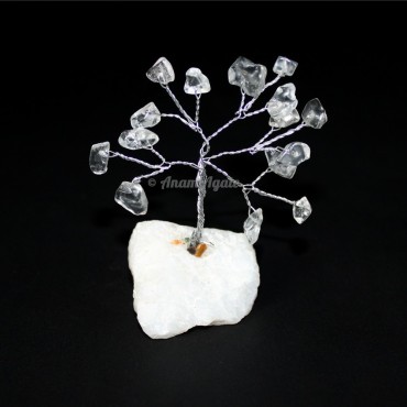 Healing Crystal Quartz Silver Wire 15 Beads White Quartz Stone Tree