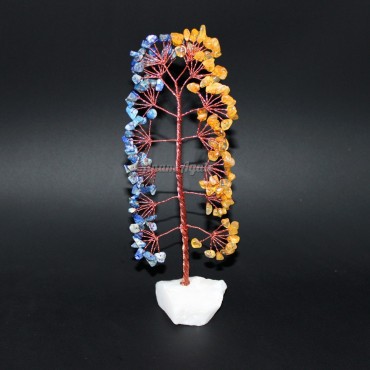 Lapiz Lazuli Citrine Copper Wire 120 Beads White Quartz Stone Tree