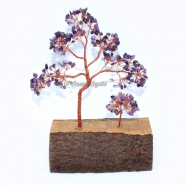 Amethsyt Copper Wire 250 Beads Wooden Stone Tree