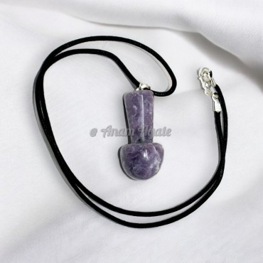 Amethyst Crystal Mushroom Necklace