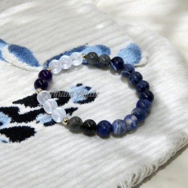 Labradorite Sodalite Amethyst & Crystal Bracelet