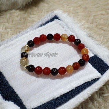 Citrine Garnet and Carnelian Bracelet