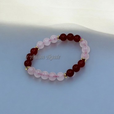 Rose Quartz and Carnelian Bracelet