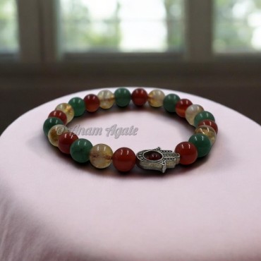 Carnelian Citrine & Green Aventurine Bracelets