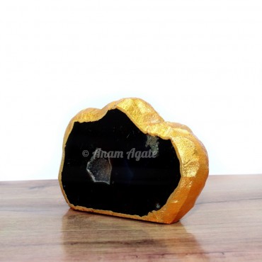 Gold Electroplated Black Oynx Cloud Shaped Coasters