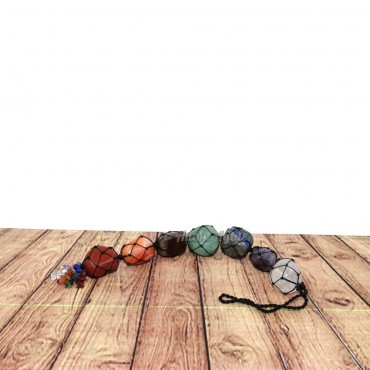 Seven Chakra Round Tumbled Car Hanger