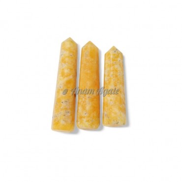 Orange Calcite Obelisk Tower Points