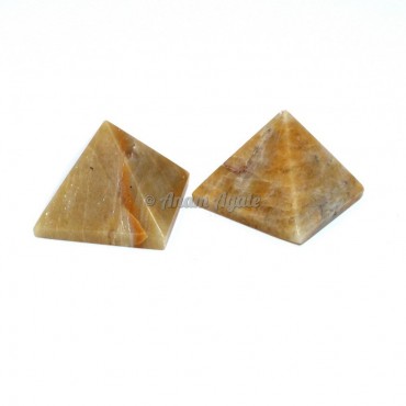 Golden Quartz Gemstone Pyramid