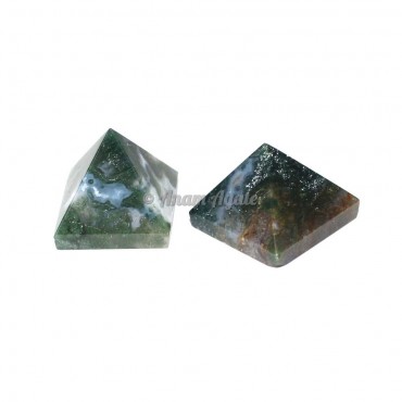 Moss Agate Gemstone Pyramid