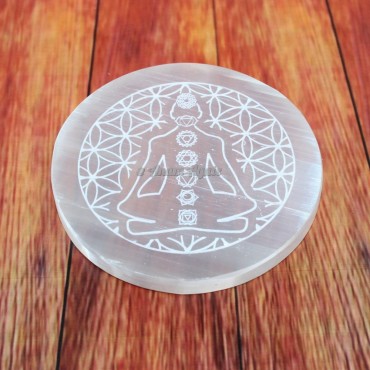 Meditation 7 Chakra Selenite Charging Plate