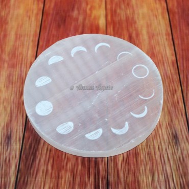 Discover Selenite Charging Plate with Moon Phases