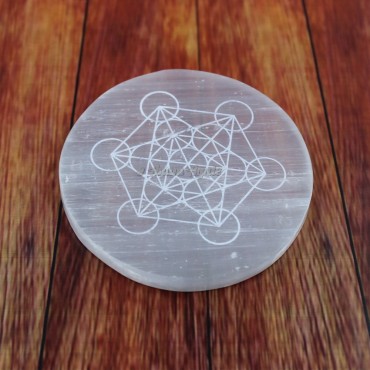 Sacred Selenite Charging Plate Geometry Symbol