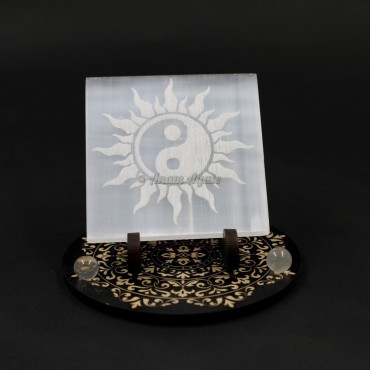 Sun Ying Yang Selenite Plate for Healing