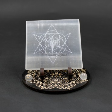 Square Selenite Charging Plate for Cleansing