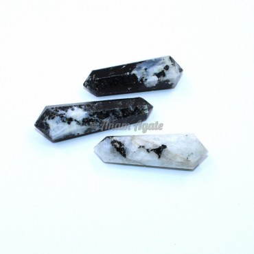 White Rainbow Moonstone Double Point